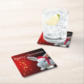 Kerstmis Santa Bunny Kartonnen Onderzetters (Insitu)