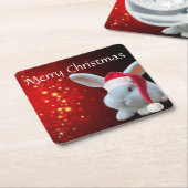 Kerstmis Santa Bunny Kartonnen Onderzetters (Schuin)