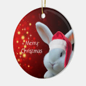 Kerstmis Santa Bunny Keramisch Ornament (Links)