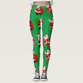 Kerstmis santa cadeaus cadeau patroon meisjes vrou leggings (Voorkant)