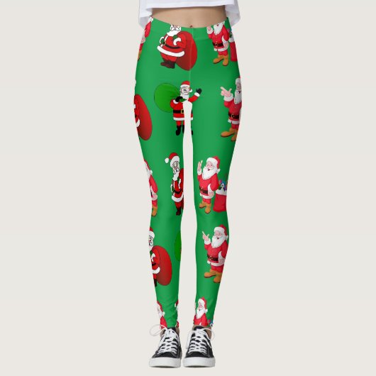 Kerstmis santa cadeaus cadeau patroon meisjes vrou leggings (Voorkant)