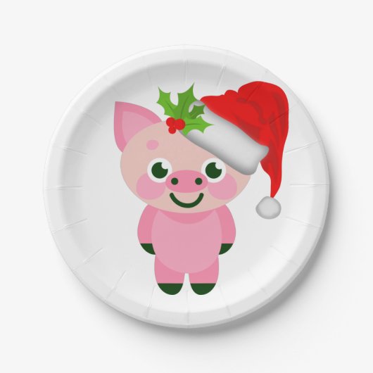kerstmis santa claus papieren bordje (Voorkant)