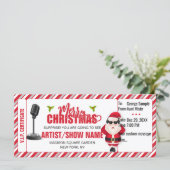 Kerstmis Santa Concert Ticket, Cadeau Kaart/Vouche (Staand voorkant)