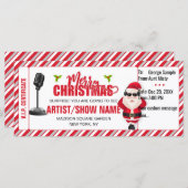 Kerstmis Santa Concert Ticket, Cadeau Kaart/Vouche (Voorkant / Achterkant)