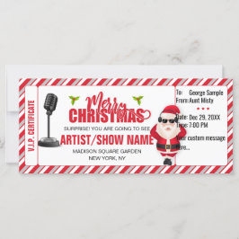 Kerstmis Santa Concert Ticket, Cadeau Kaart/Vouche