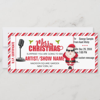 Kerstmis Santa Concert Ticket, Cadeau Kaart/Vouche