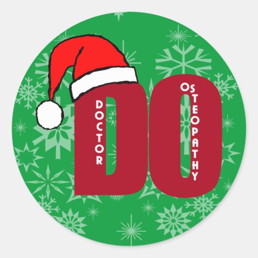 KERSTMIS SANTA DO - ARTS VAN DE OSTEOPATHIE RONDE STICKER (Voorkant)