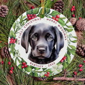 Kerstmis — Santa Dog 2020 Pandemisch Keramisch Ornament