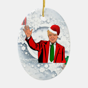 kerstmis santa donald trump keramisch ornament