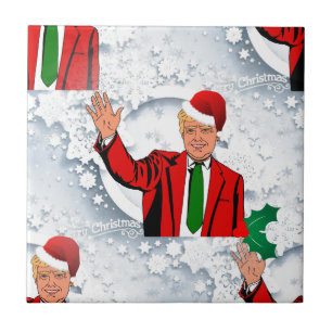kerstmis santa donald trump tegeltje