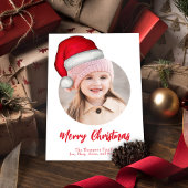 Kerstmis Santa Elf Funny Whimsical 2 Foto Feestdagenkaart