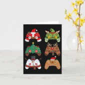 Kerstmis Santa Elf Gaming Controllers Fun Xmas Bo Kaart (Gele Bloem)