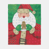 Kerstmis Santa en Gingerbread Boerderij Vakantie Fleece Deken (Voorkant)