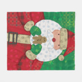 Kerstmis Santa en Gingerbread Boerderij Vakantie Fleece Deken (Voorkant (Horizontaal))