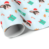 Kerstmis Santa Franse Bulldog peperkoek koekjes Cadeaupapier (Rol Hoek)