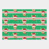 Kerstmis Santa Franse Bulldog Snowflake Inpakpapier Vel (Voorkant 3)