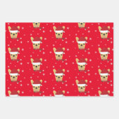 Kerstmis Santa Franse Bulldog Snowflake Inpakpapier Vel (Voorkant 2)