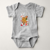 Kerstmis Santa Gingerbread Naam Letter K Boy Romper (Voorkant)