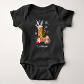 Kerstmis Santa Gingerbread Naam Letter L Boy Romper (Voorkant)