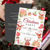 Kerstmis Santa Gingerbread Vakantie Party Kaart