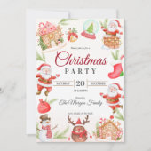 Kerstmis Santa Gingerbread Vakantie Party Kaart (Voorkant)