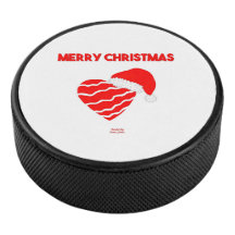 Kerstmis Santa Hart Hockey Puck