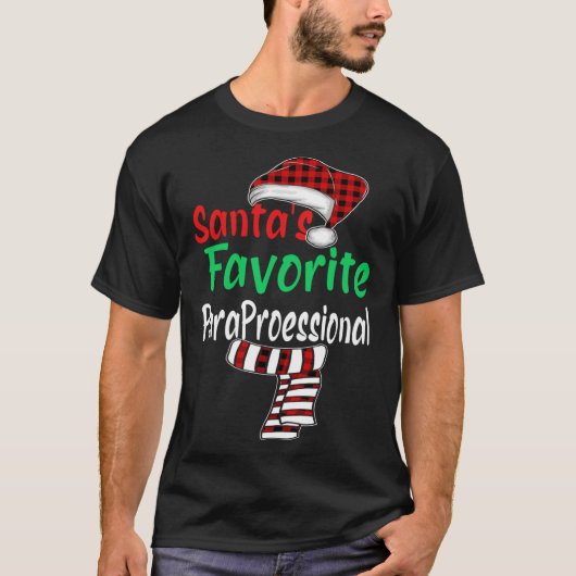 Kerstmis Santa Hat Santa's Favoriete Paraprofessio T-shirt (Voorkant)