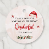 Kerstmis Santa Hat Verjaardagsfeest Bedankjes Labels (Achterkant)