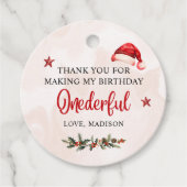 Kerstmis Santa Hat Verjaardagsfeest Bedankjes Labels (Voorkant)