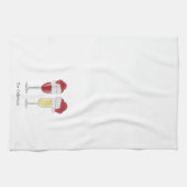 Kerstmis Santa Hat Wijn Champagne glazen op maat Theedoek (Horizontaal)