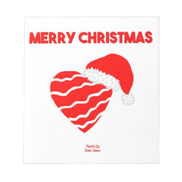 Kerstmis Santa Heart Notitieblok (14 cm x 15,2 cm)
