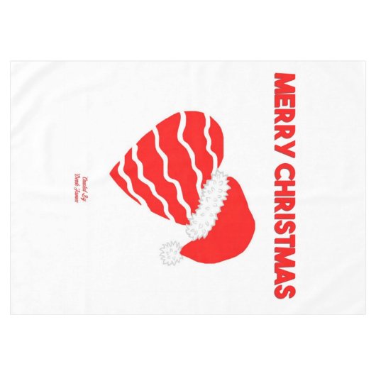 Kerstmis Santa Heart Tafelkleed (Voorkant (Horizontaal))