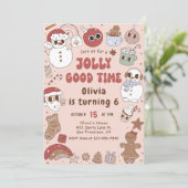 Kerstmis Santa Hippie Verjaardag Jolly goede tijd Kaart (Staand voorkant)