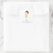 Kerstmis Santa Hoed Champagne Festive Vierkante Sticker (Tas)