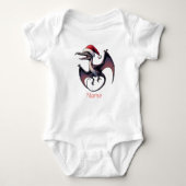 Kerstmis Santa hoed pterodactylus Romper (Voorkant)
