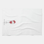 Kerstmis Santa Hoed Wijn Glas Gepersonaliseerd Fee Theedoek (Horizontaal)