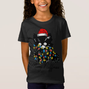 Kerstmis santa kat fee lichten Kerstmis winter T-shirt