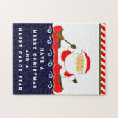 Kerstmis Santa Kayaking Legpuzzel (Horizontaal)