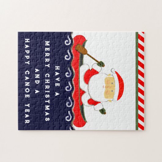 Kerstmis Santa Kayaking Legpuzzel (Horizontaal)