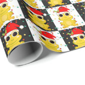 Kerstmis SANTA KIKKER schaakbord Cadeaupapier (Rol Hoek)