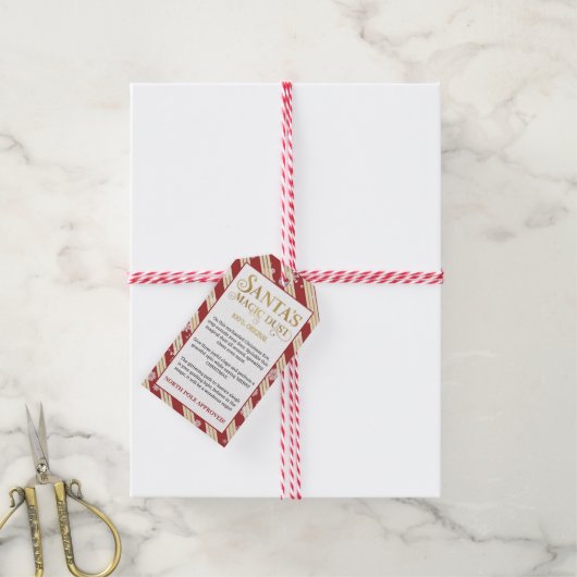 Kerstmis Santa Magic Dust Noordpool goedgekeurd Cadeaulabel (Met Touw)
