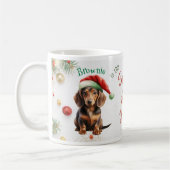  Kerstmis Santa Mini Dachshund Koffiemok (Links)