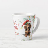 Kerstmis Santa Mini Dachshund Latte Mok (Rechterhoek)