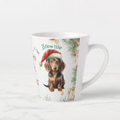 Kerstmis Santa Mini Dachshund Latte Mok (Rechts)