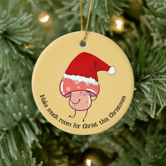 Kerstmis Santa Mushroom Keramisch Ornament (Boom)