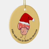 Kerstmis Santa Mushroom Keramisch Ornament (Rechts)