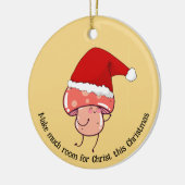 Kerstmis Santa Mushroom Keramisch Ornament (Links)