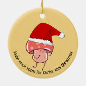 Kerstmis Santa Mushroom Keramisch Ornament (Achterkant)