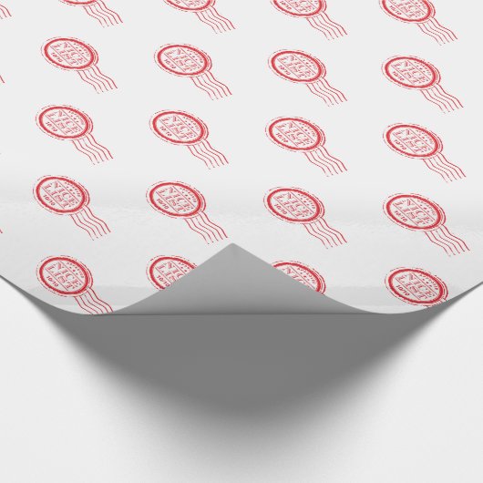 KERSTMIS SANTA NICE LIJST goedgekeurd rood stempel Cadeaupapier (Hoek)