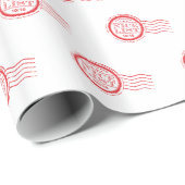 KERSTMIS SANTA NICE LIJST goedgekeurd rood stempel Cadeaupapier (Rol Hoek)